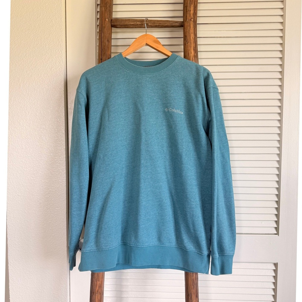 Columbia Crewneck Sweatshirt Large Teal Blue